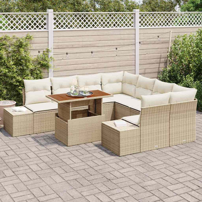 Set de masă pentru grădină 9 pcs Bej, crem 100 x 55 x 73 cm - WALTI WALTI