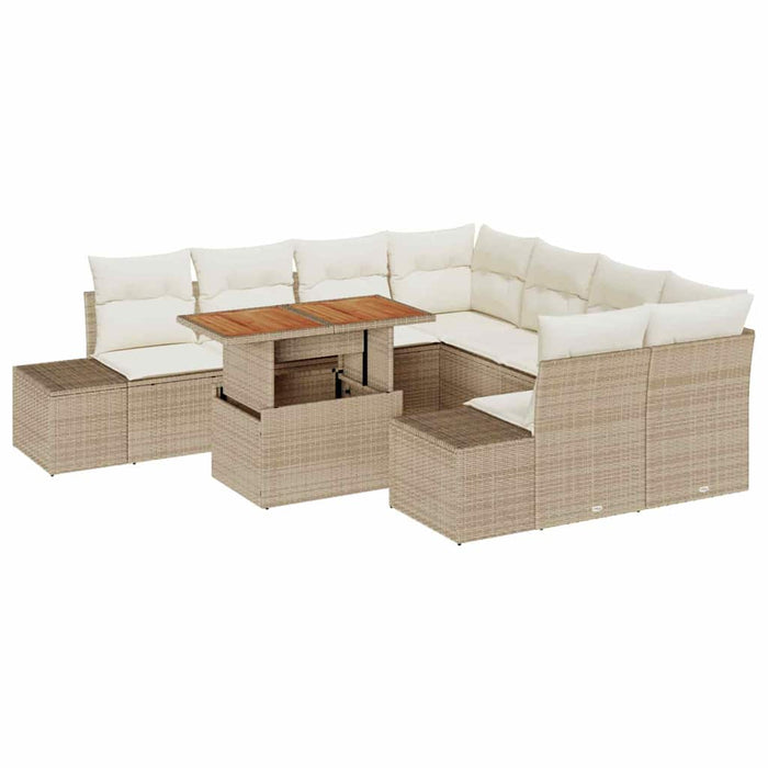 Set de masă pentru grădină 9 pcs Bej, crem 100 x 55 x 73 cm - WALTI WALTI