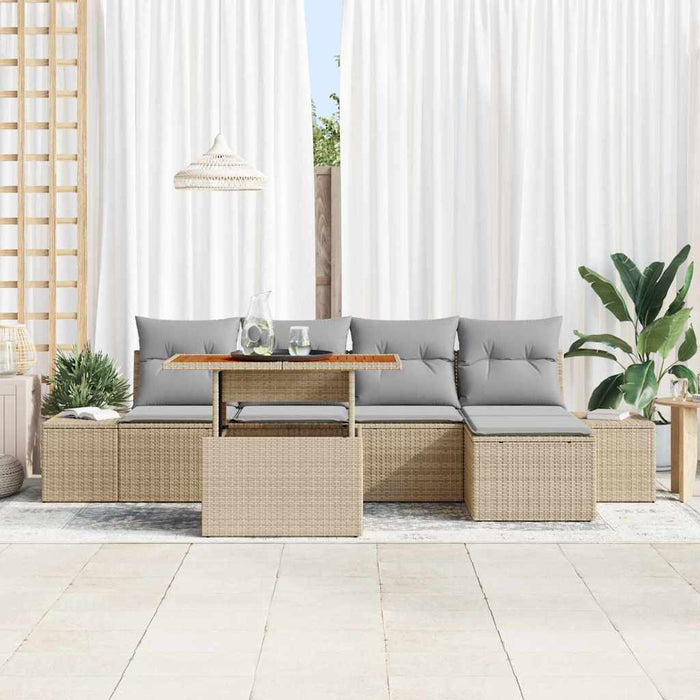 Set de masă pentru grădină cu pernă 6 pcs Bej, Gri - WALTI WALTI