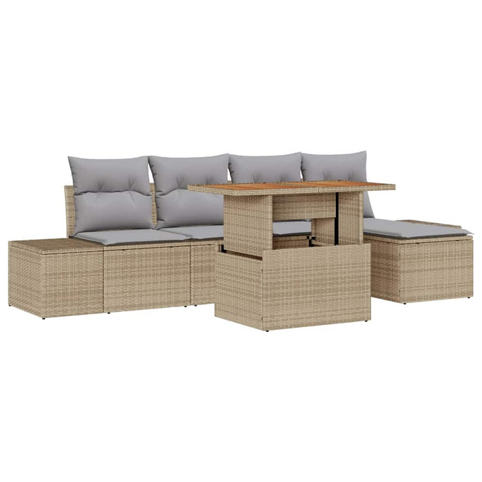 Set de masă pentru grădină cu pernă 6 pcs Bej, Gri - WALTI WALTI