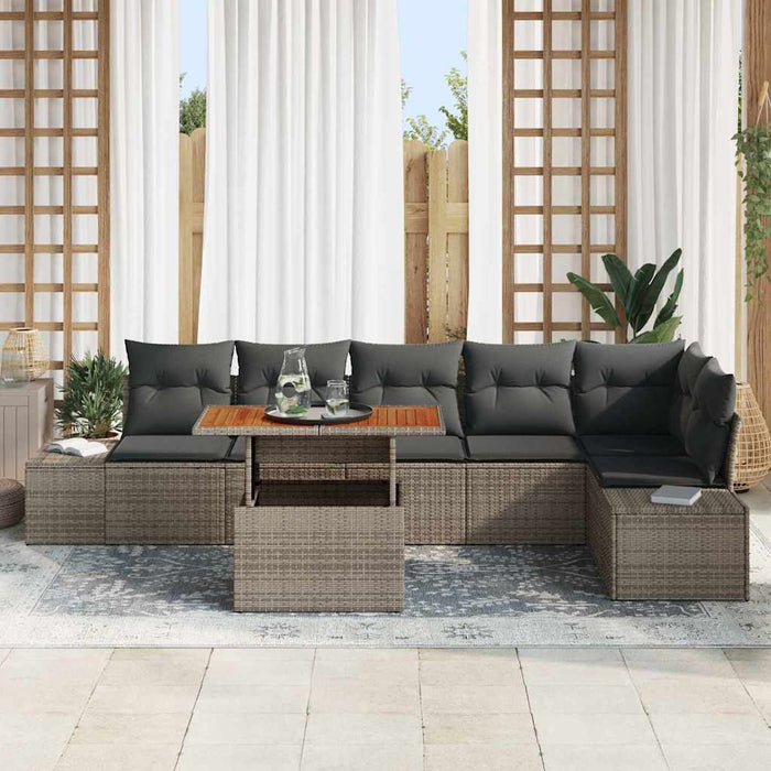 Set de masă pentru grădină 7 pcs Gri, Maro 100 x 55 x 73 cm - WALTI WALTI