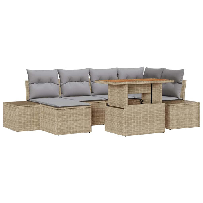 Set de masă pentru grădină cu pernă 7 pcs Bej, Gri - WALTI WALTI