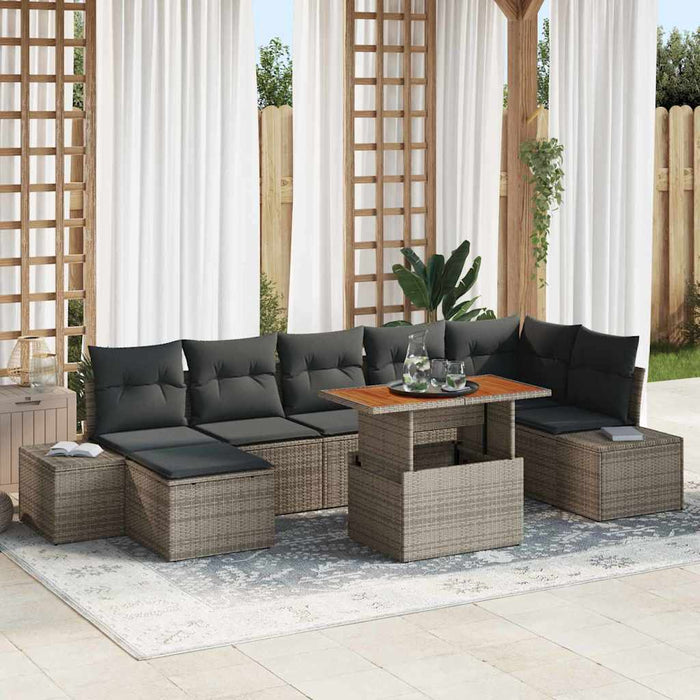 Set de canapele pentru grădină cu pernă 8 pcs Gri Maro - WALTI WALTI
