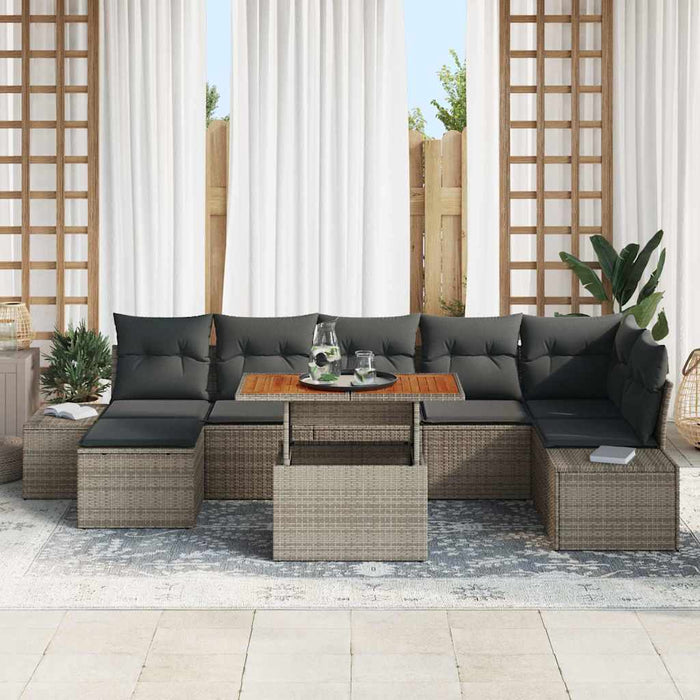 Set de canapele pentru grădină cu pernă 8 pcs Gri Maro - WALTI WALTI