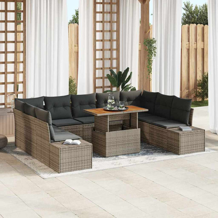 Set de masă pentru grădină 10 pcs Gri, Negru 100 x 55 x 73 cm - WALTI WALTI