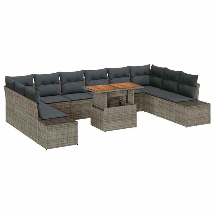 Set de canapele pentru grădină cu pernă 11 pcs Gri, Gri închis - WALTI WALTI