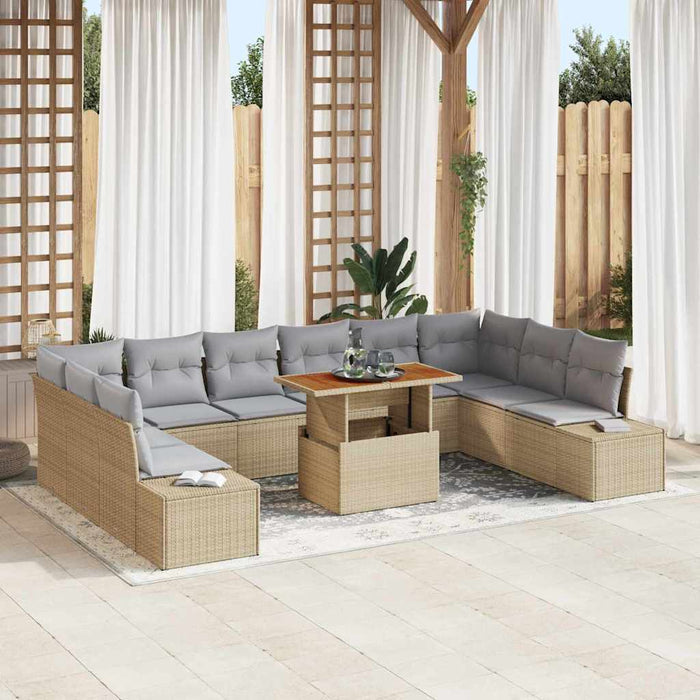 Set de canapele pentru grădină 11 pcs Bej, Gri 100 x 55 x 73 cm - WALTI WALTI