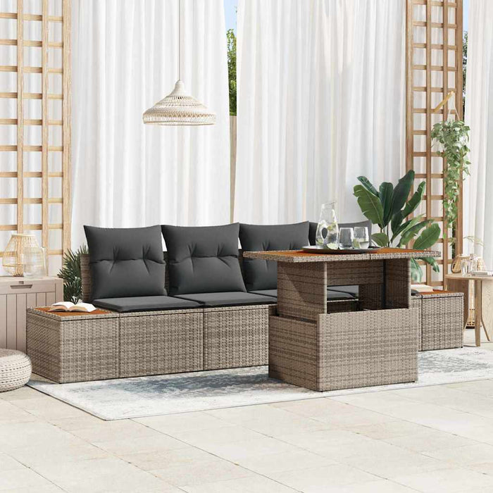 Set de masă pentru grădină 5 pcs Gri Negru 100 x 55 x 73 cm - WALTI WALTI