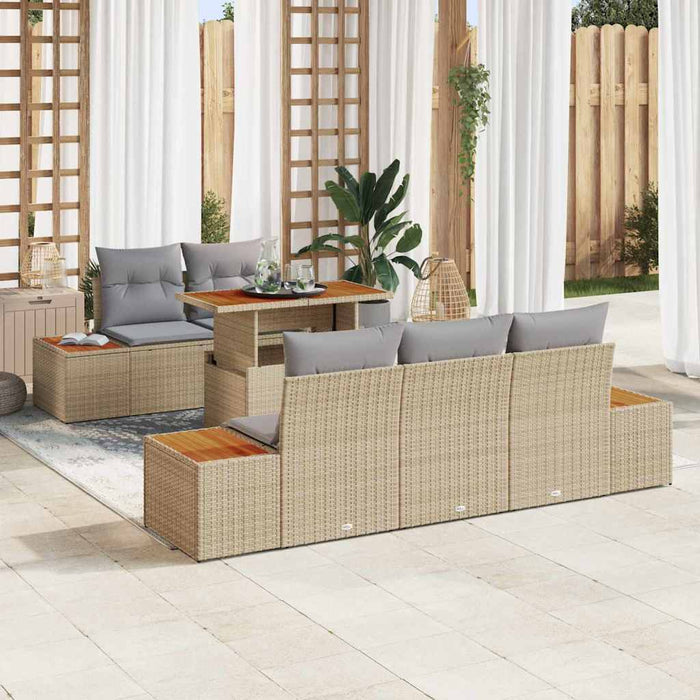 Set de masă pentru grădină 6 pcs Bej, Gri 100 x 55 x 73 cm - WALTI WALTI
