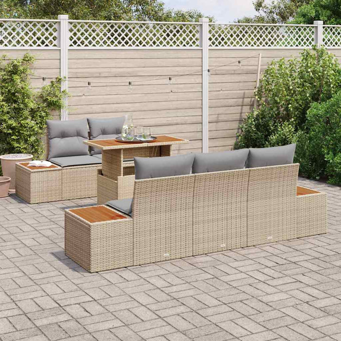 Set de masă pentru grădină 6 pcs Bej, Gri 100 x 55 x 73 cm - WALTI WALTI