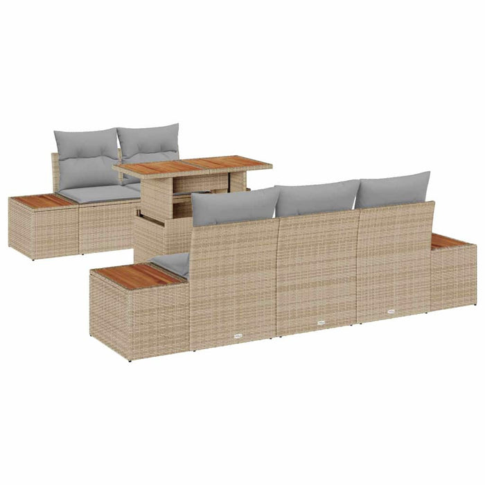 Set de masă pentru grădină 6 pcs Bej, Gri 100 x 55 x 73 cm - WALTI WALTI