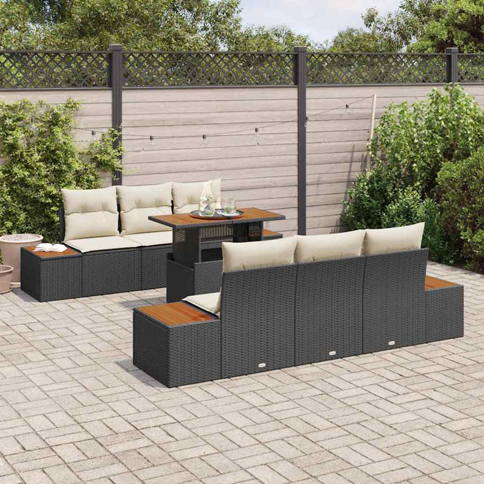Set de masă pentru grădină 7 pcs Negru, Bej 100 x 55 x 73 cm - WALTI WALTI
