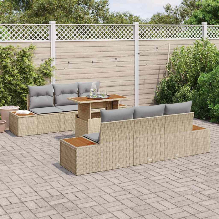 Set de masă pentru grădină 7 pcs Bej, Gri 100 x 55 x 73 cm - WALTI WALTI