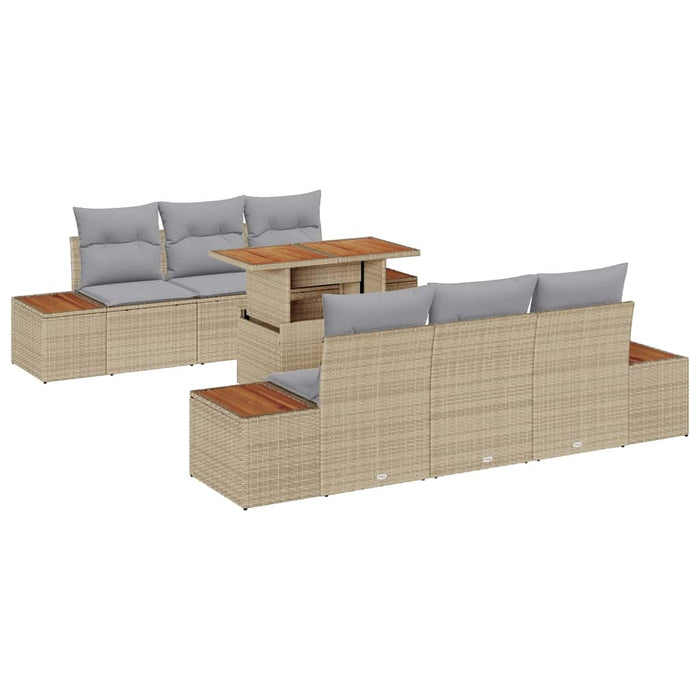 Set de masă pentru grădină 7 pcs Bej, Gri 100 x 55 x 73 cm - WALTI WALTI