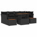 Set de masă pentru grădină cu pernă Manual 9 pcs Negru și Maro - WALTI WALTI