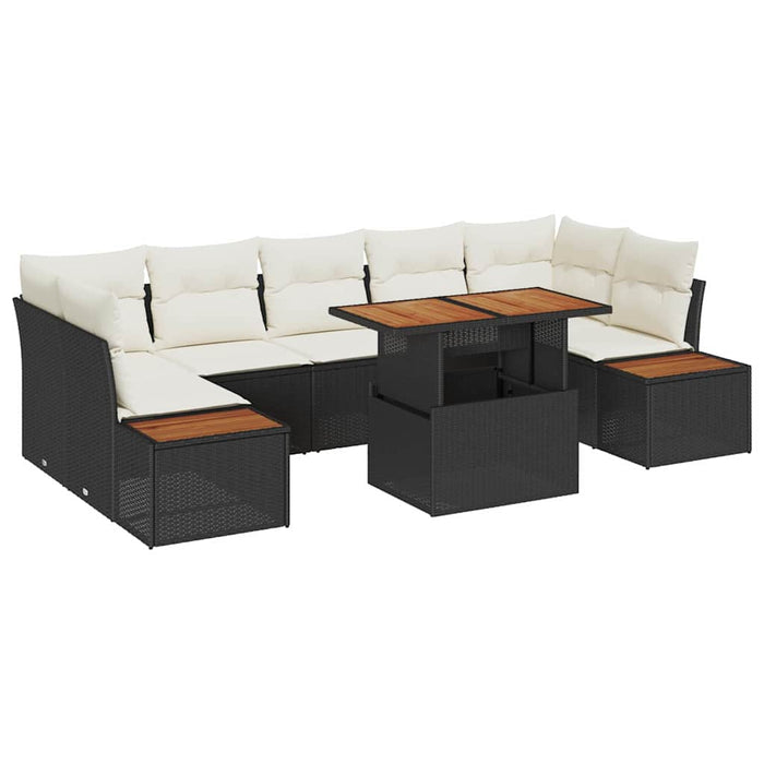 Set de canapele pentru grădină 8 buc. Negru și Bej - WALTI WALTI