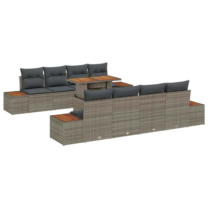 Set de masă pentru grădină 9 pcs Taupe Gri 100 x 55 x 73 cm - WALTI WALTI