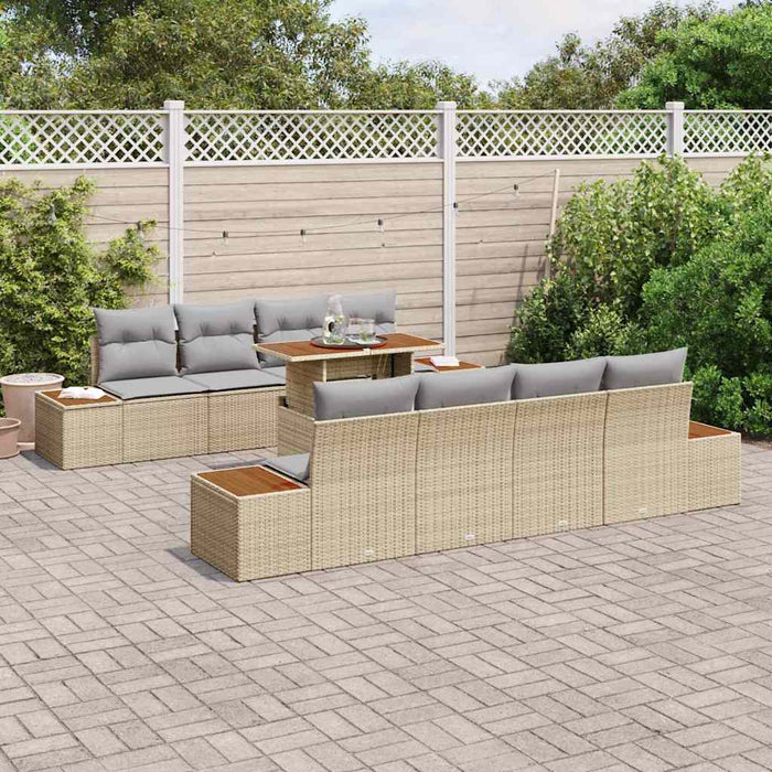 Set de masă pentru grădină 9 pcs Bej, Gri 100 x 55 x 73 cm - WALTI WALTI