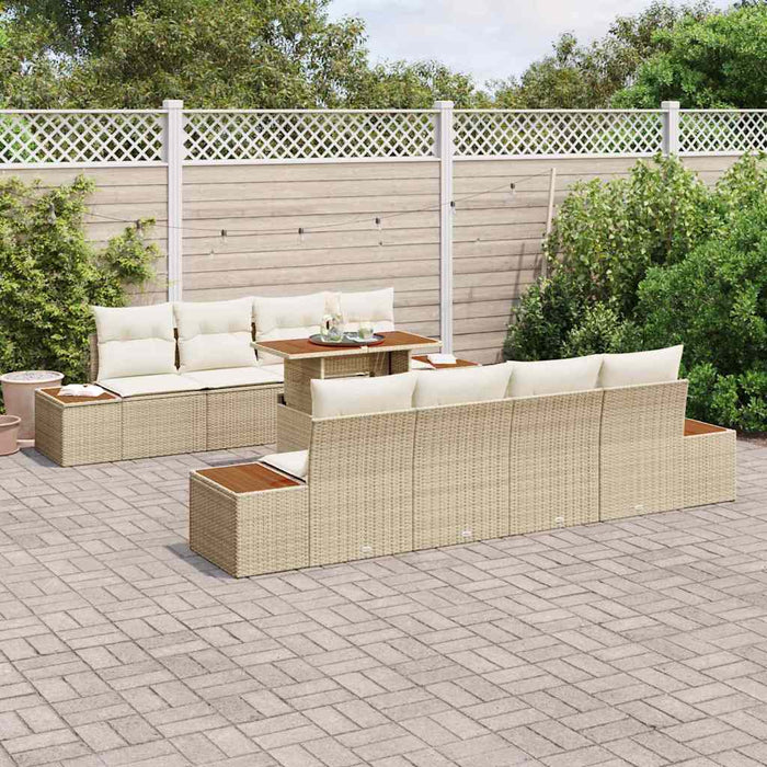 Set de masă pentru grădină 9 pcs Bej, crem 100 x 55 x 73 cm - WALTI WALTI