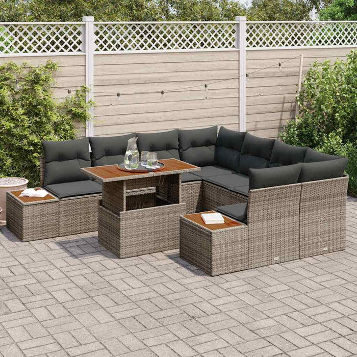 Set de masă pentru grădină 9 pcs Gri Maro 100 x 55 x 73 cm - WALTI WALTI