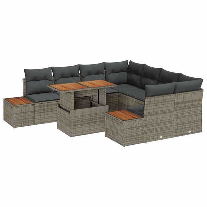 Set de masă pentru grădină 9 pcs Gri Maro 100 x 55 x 73 cm - WALTI WALTI
