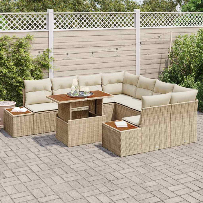 Set de masă pentru grădină 9 pcs Bej, crem 100 x 55 x 73 cm - WALTI WALTI