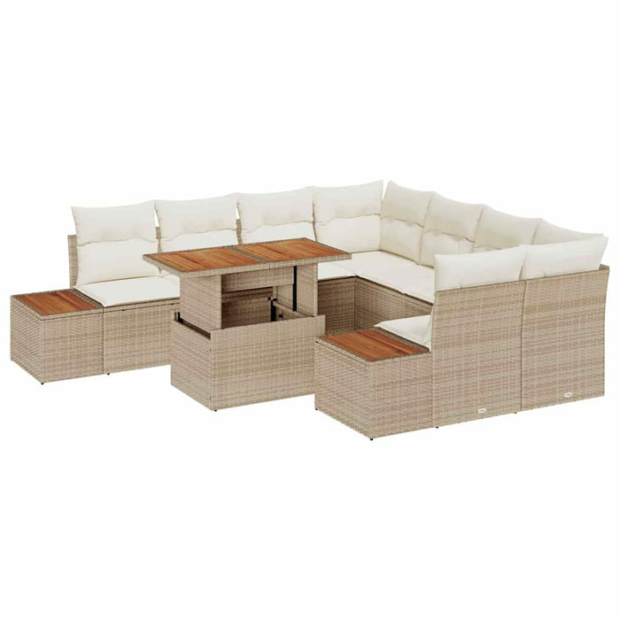 Set de masă pentru grădină 9 pcs Bej, crem 100 x 55 x 73 cm - WALTI WALTI