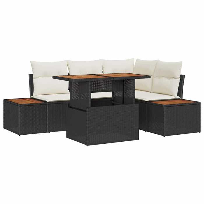 Set de canapele pentru grădină 5 buc. Negru și Bej - WALTI WALTI