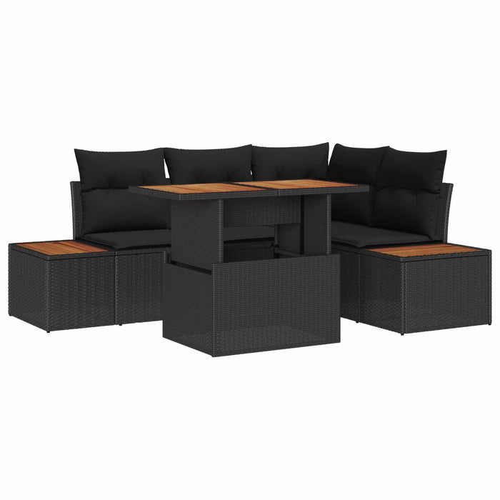 Set de masă pentru grădină cu pernă Manual 5 pcs Negru și Maro - WALTI WALTI