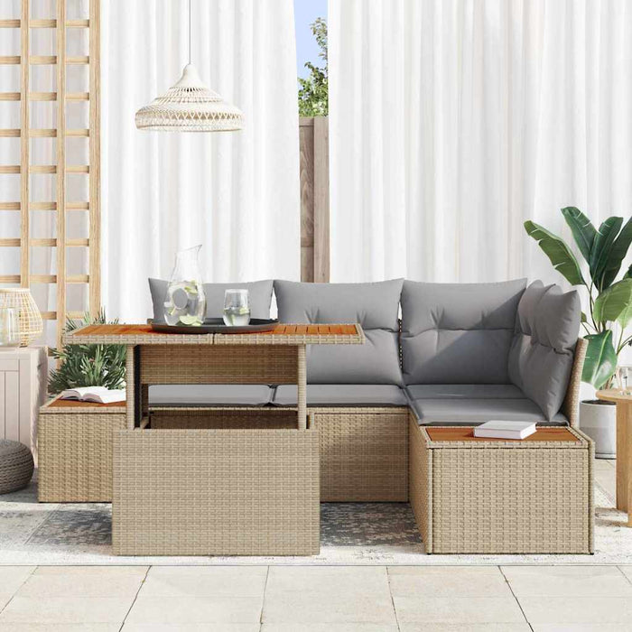 Set de masă pentru grădină 5 pcs Bej, Gri 100 x 55 x 73 cm - WALTI WALTI