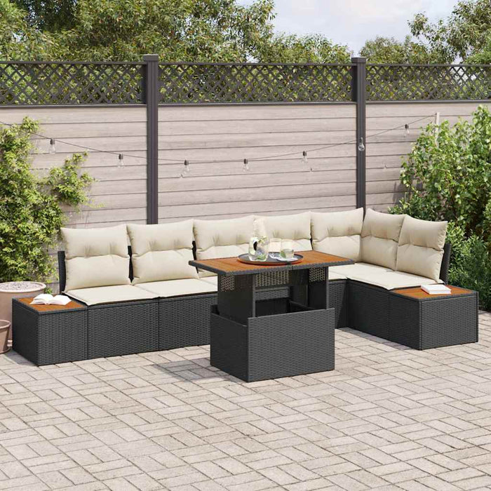 Set de masă pentru grădină cu pernă 7 pcs Bej Maro închis - WALTI WALTI