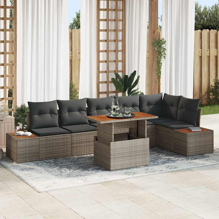 Set de masă pentru grădină 7 pcs Gri și Brown 100 x 55 x 73 cm - WALTI WALTI
