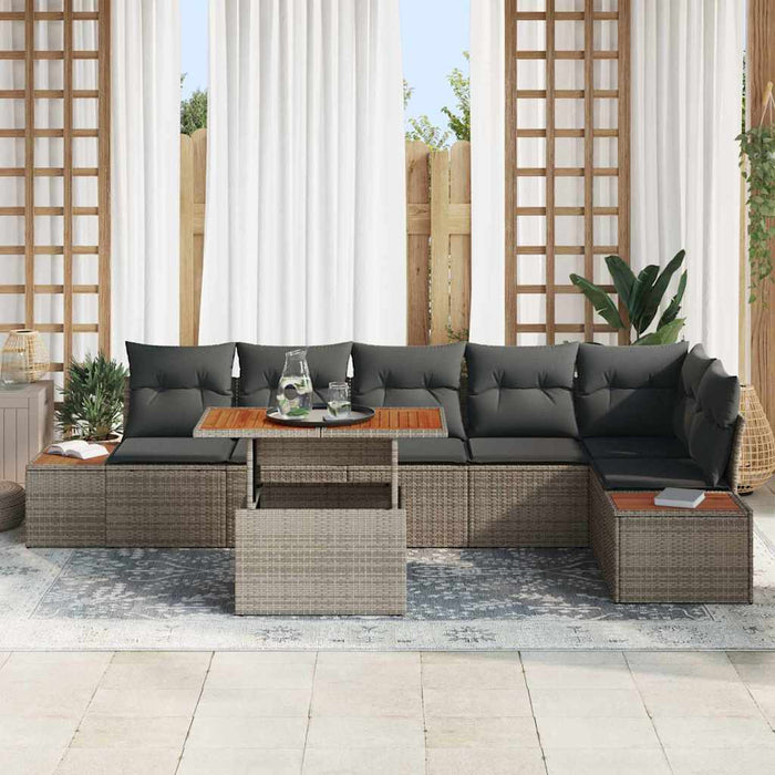 Set de masă pentru grădină 7 pcs Gri și Brown 100 x 55 x 73 cm - WALTI WALTI