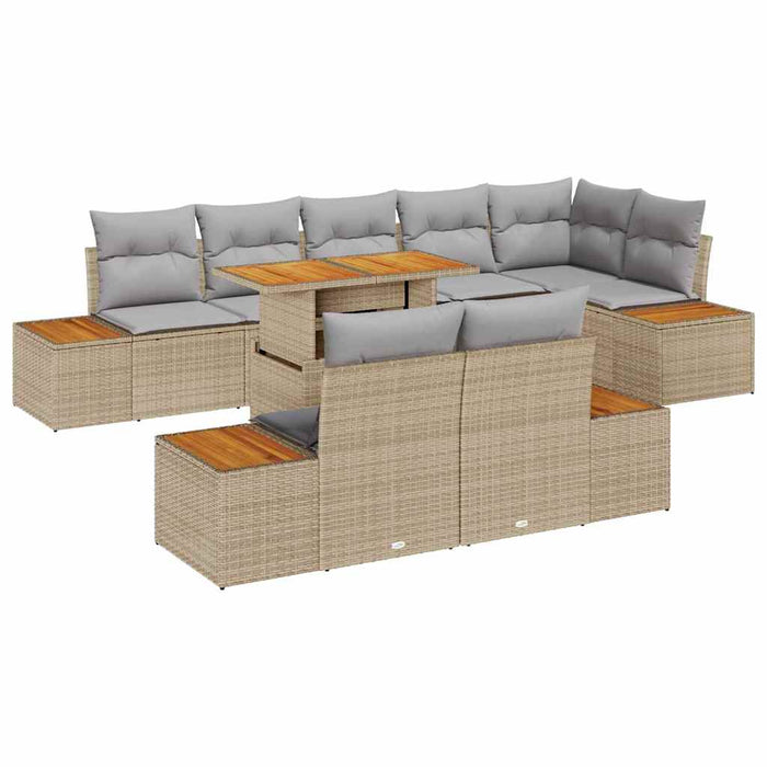 Set de masă pentru grădină 9 pcs Bej, Gri 100 x 55 x 73 cm - WALTI WALTI