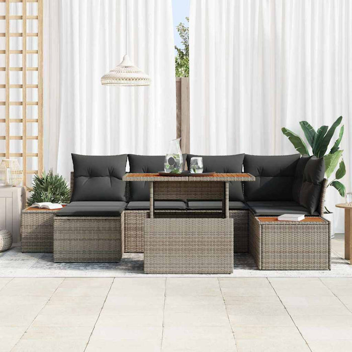 Set de masă pentru grădină cu pernă 7 pcs Gri Maro - WALTI WALTI