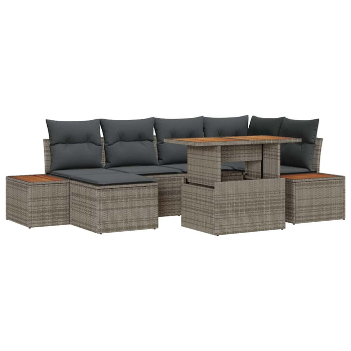 Set de masă pentru grădină cu pernă 7 pcs Gri Maro - WALTI WALTI