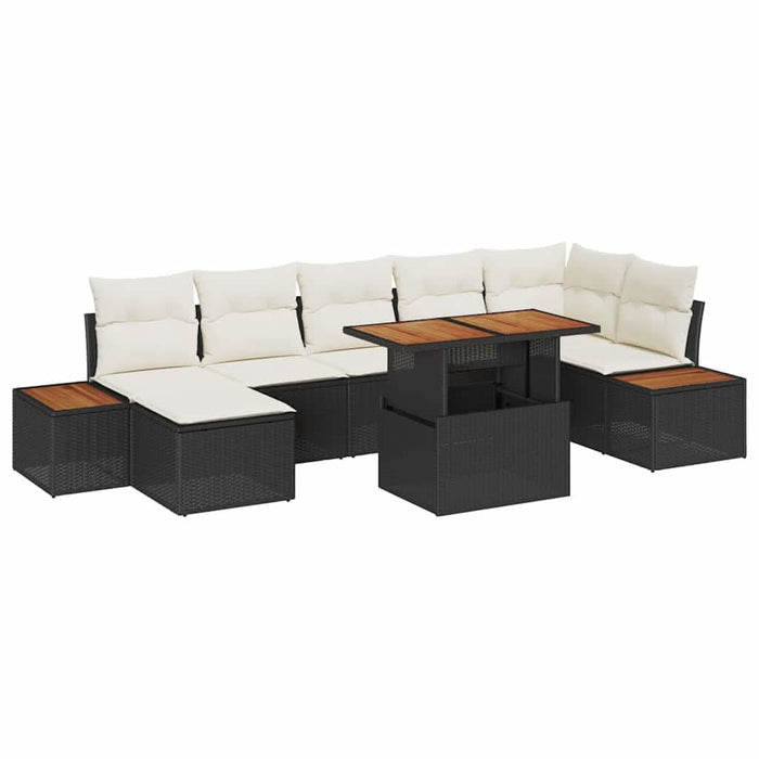 Set de masă pentru grădină 8 pcs Cafea cu lapte și negru - WALTI WALTI