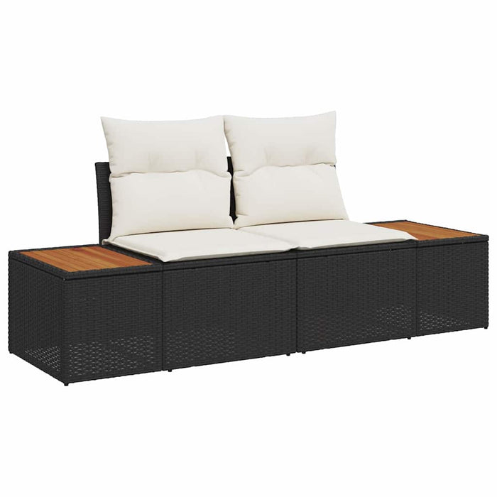 Set de canapele pentru grădină 9 buc. Negru și Bej WALTI