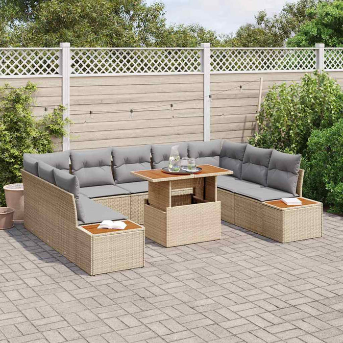 Set de masă pentru grădină 10 pcs Bej, Gri 100 x 55 x 73 cm - WALTI WALTI