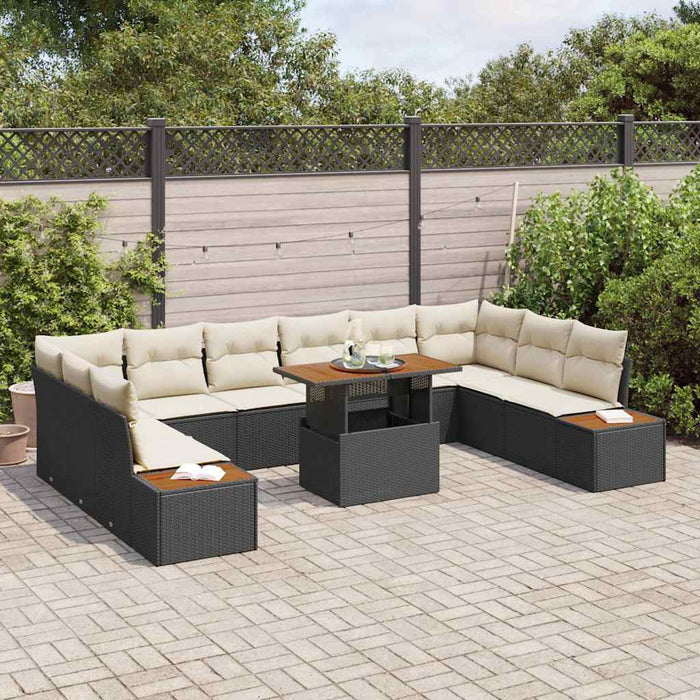 Set de masă pentru grădină 11 pcs Alb Negru 100 x 55 x 73 cm - WALTI WALTI