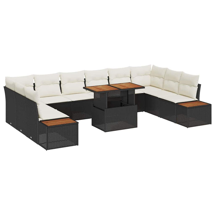 Set de masă pentru grădină 11 pcs Alb Negru 100 x 55 x 73 cm - WALTI WALTI