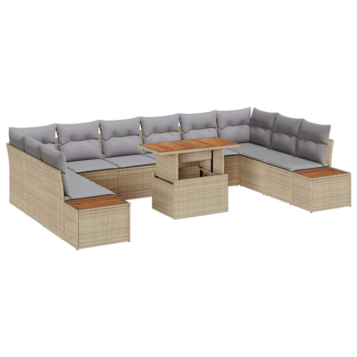 Set de masă pentru grădină 11 pcs Bej, Gri 100 x 55 x 73 cm - WALTI WALTI