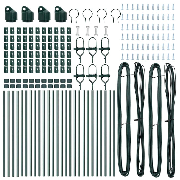 Stâlp de gard. 26 pcs Verde 3.2 x 3.2 x 80 cm Oțel - WALTI WALTI