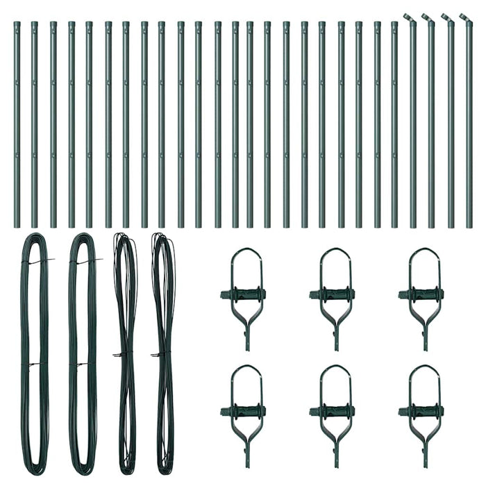 Stâlp de gard. 26 pcs Verde 3.2 x 3.2 x 120 cm Oțel - WALTI WALTI
