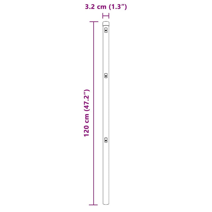 Stâlp de gard. 26 pcs Verde 3.2 x 3.2 x 120 cm Oțel - WALTI WALTI