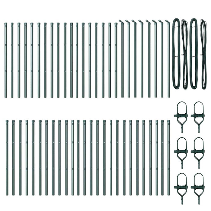 Stâlp de gard. 52 pcs Verde 3.2 x 3.2 x 120 cm Oțel - WALTI WALTI