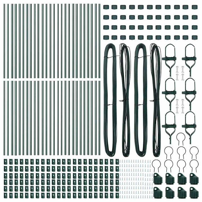 Stâlp de gard. 52 pcs Verde 3.2 x 3.2 x 120 cm Oțel - WALTI WALTI