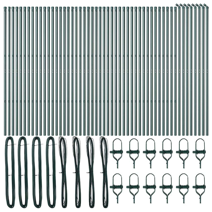 Stâlp de gard. 52 pcs Verde 3.2 x 3.2 x 170 cm Oțel - WALTI WALTI