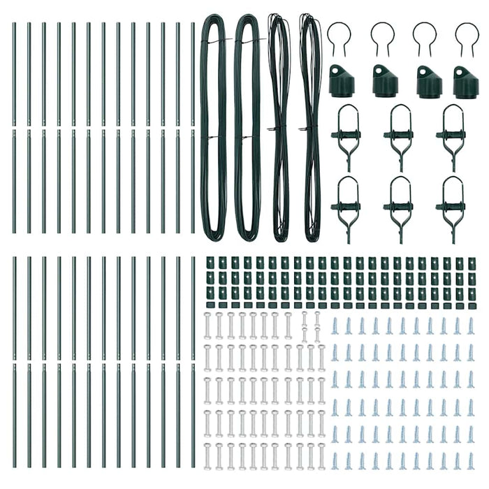 Stâlp de gard. 26 pcs Verde 3.2 x 3.2 x 200 cm Oțel - WALTI WALTI