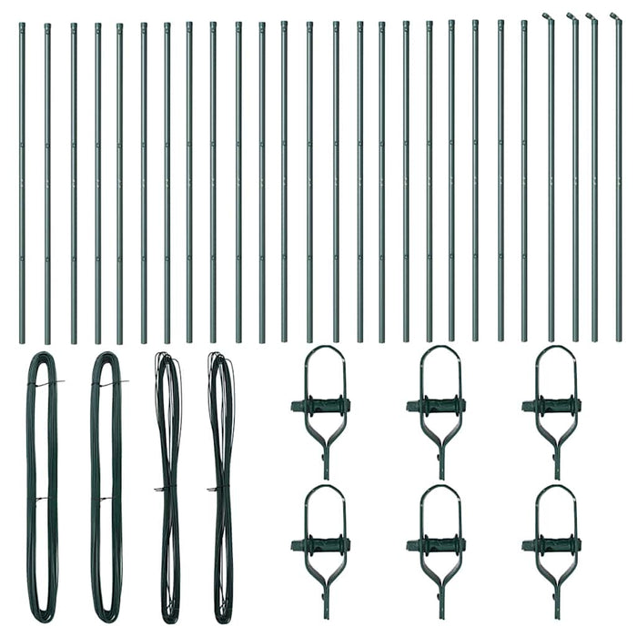 Stâlp de gard. 26 pcs Verde 3.2 x 3.2 x 210 cm Oțel - WALTI WALTI